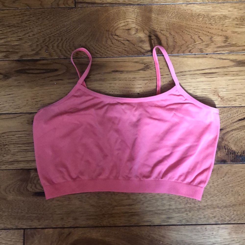 Pink bandeau with straps